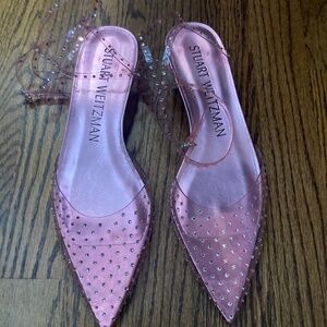 New pink/clear/crystal Stuart Weizmann Flats